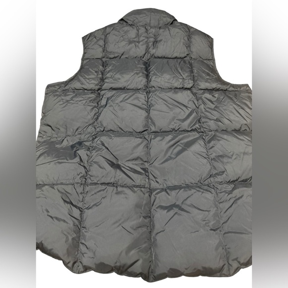 Women's LANDS' END Black Blue Goose Down Quilt Snap-Up Puffer Vest SMALL Y2K - Picture 3 of 13